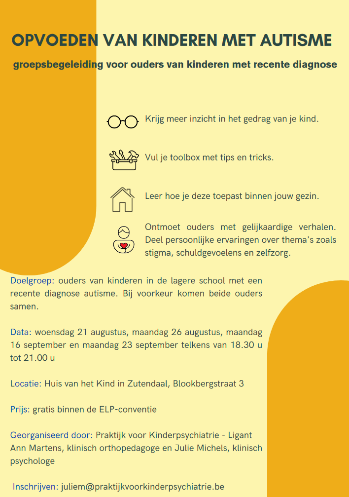 flyer ouder sessie: opvoeden van kinderen met autisme